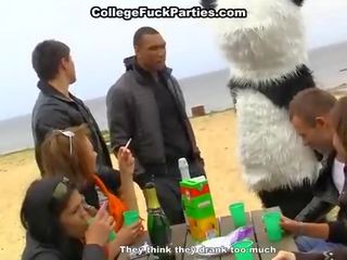 A huge phallus for two college party girls
